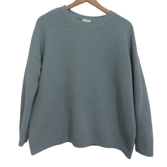 J.Jill Large Bluish Gray Long Sleeve Crewneck Knit - Picture 1 of 6